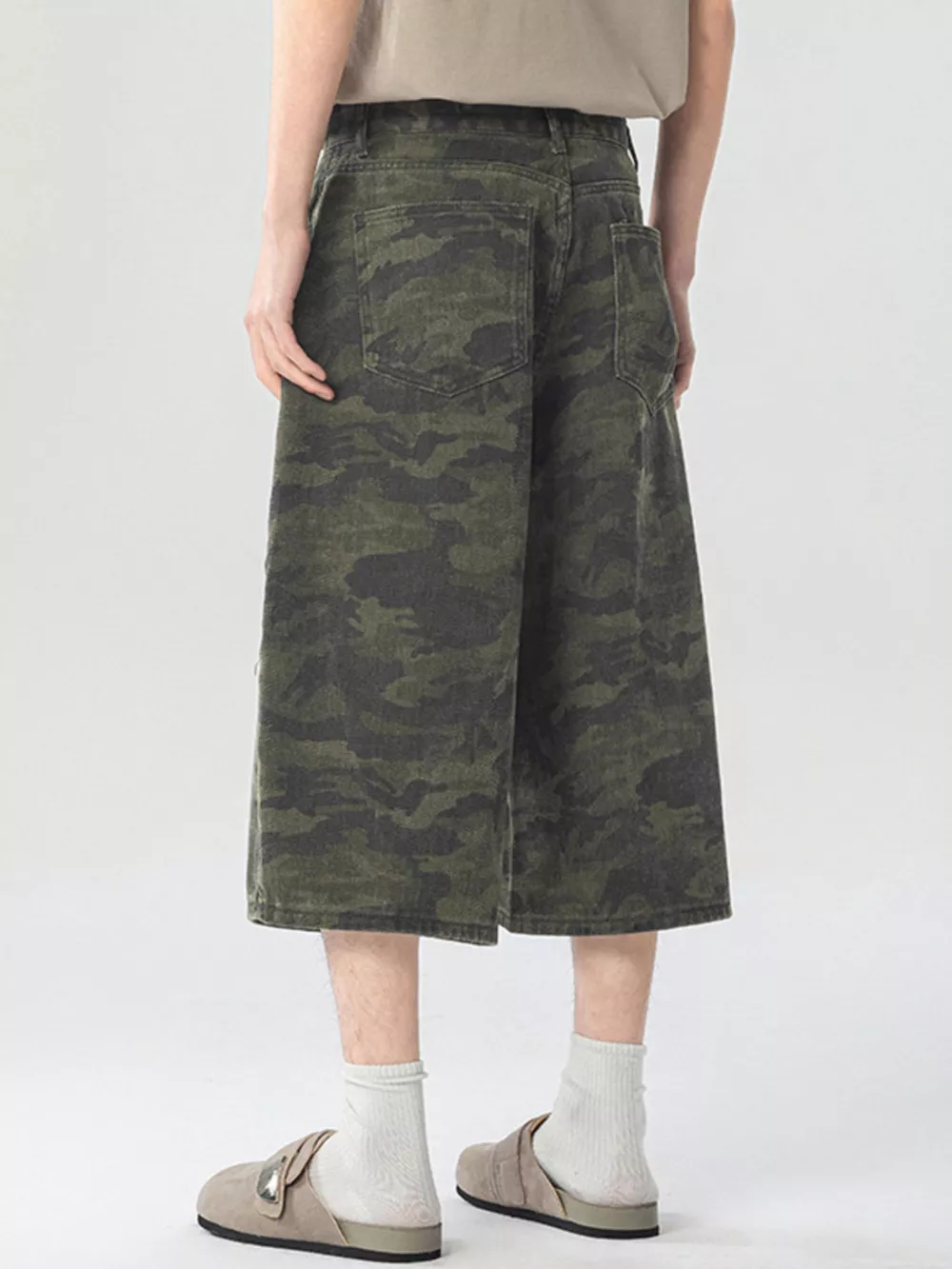 Men's Urban Camo Wide Leg Cargo Pants, image 8