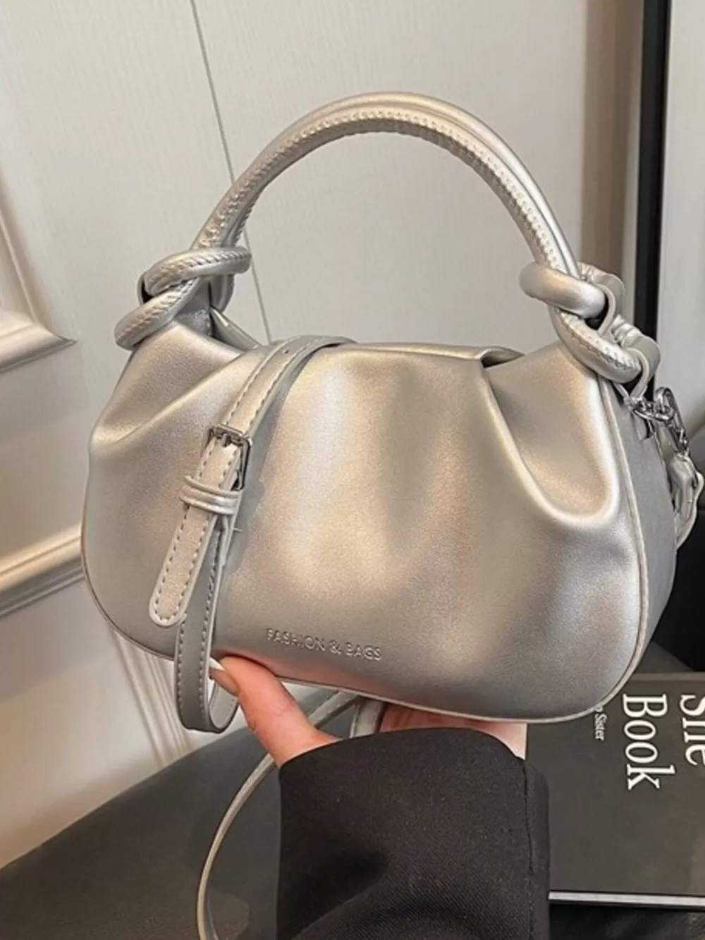 Knot Handle Ruched Crossbody Bag, image 12