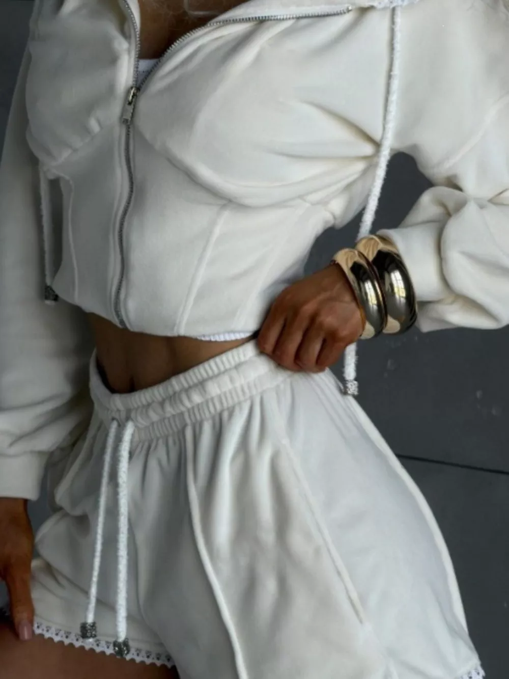 Zip Up Hooded Outerwear and Shorts Set, image 9