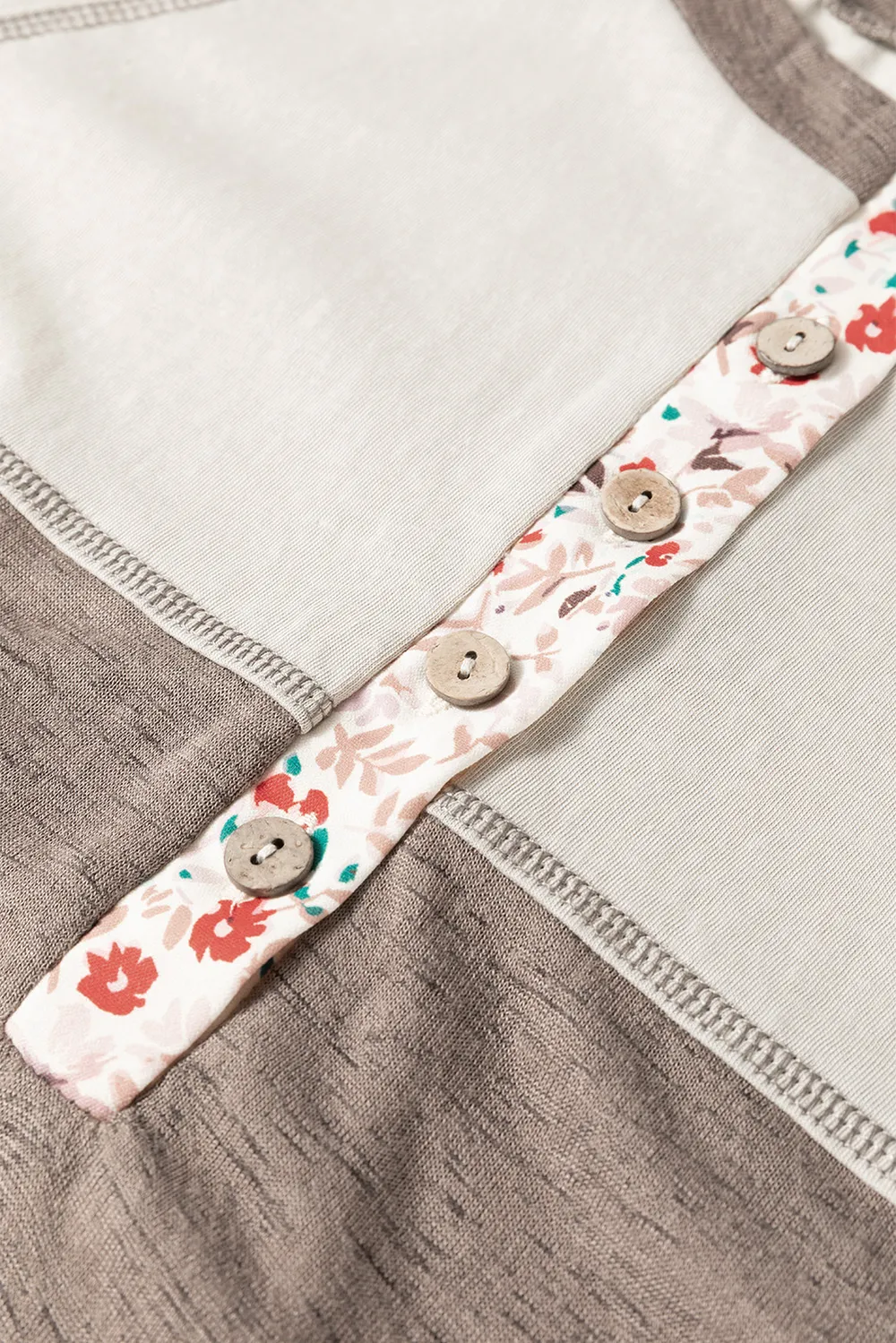 Floral Half Button Long Sleeve T-Shirt, image 8