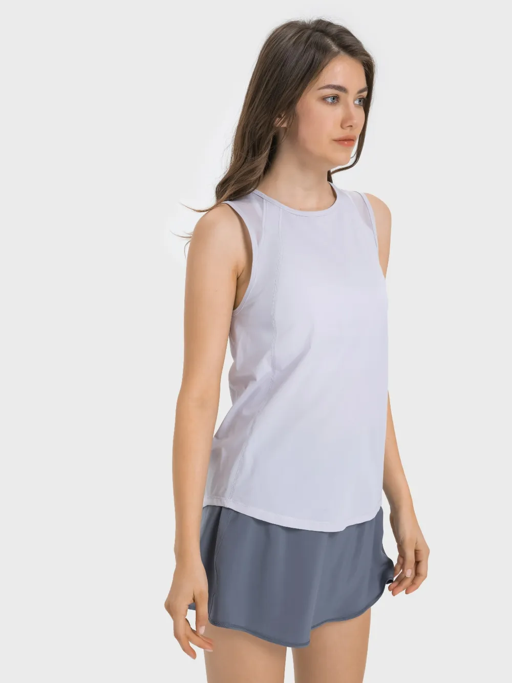 Cutout Back Round Neck Active Tank, image 19