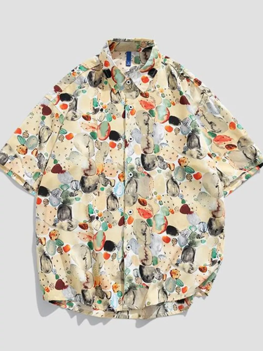 Men's Plus Size Tropical Print Short Sleeve Button-Up Shirt, image 6