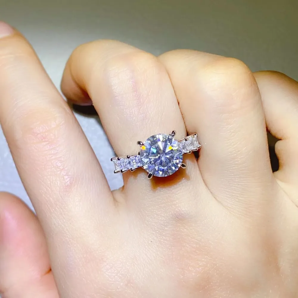 3 Carat Moissanite 925 Sterling Silver Ring, image 5