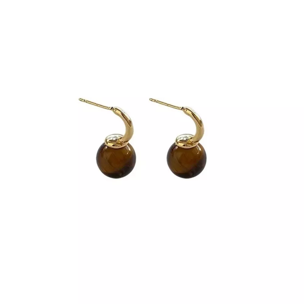 Tiger Eye Ball Drop Earrings, image 5