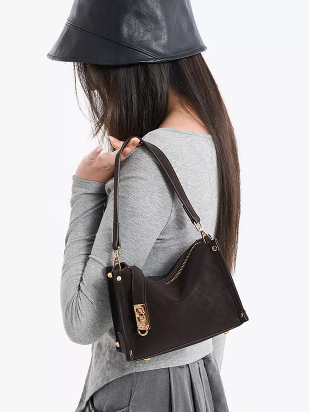 PU Leather Crossbody Bag with Adjustable Strap, image 7