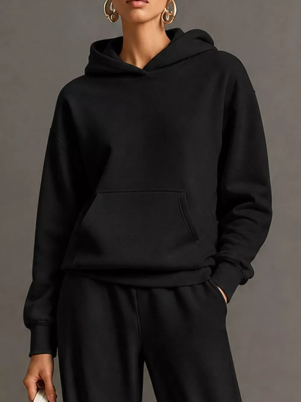 Kangaroo Pocket Hoodie and Pants Set, image 12