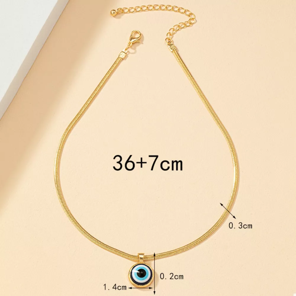18K Gold-Plated Evil Eye Pendant Necklace, image 4