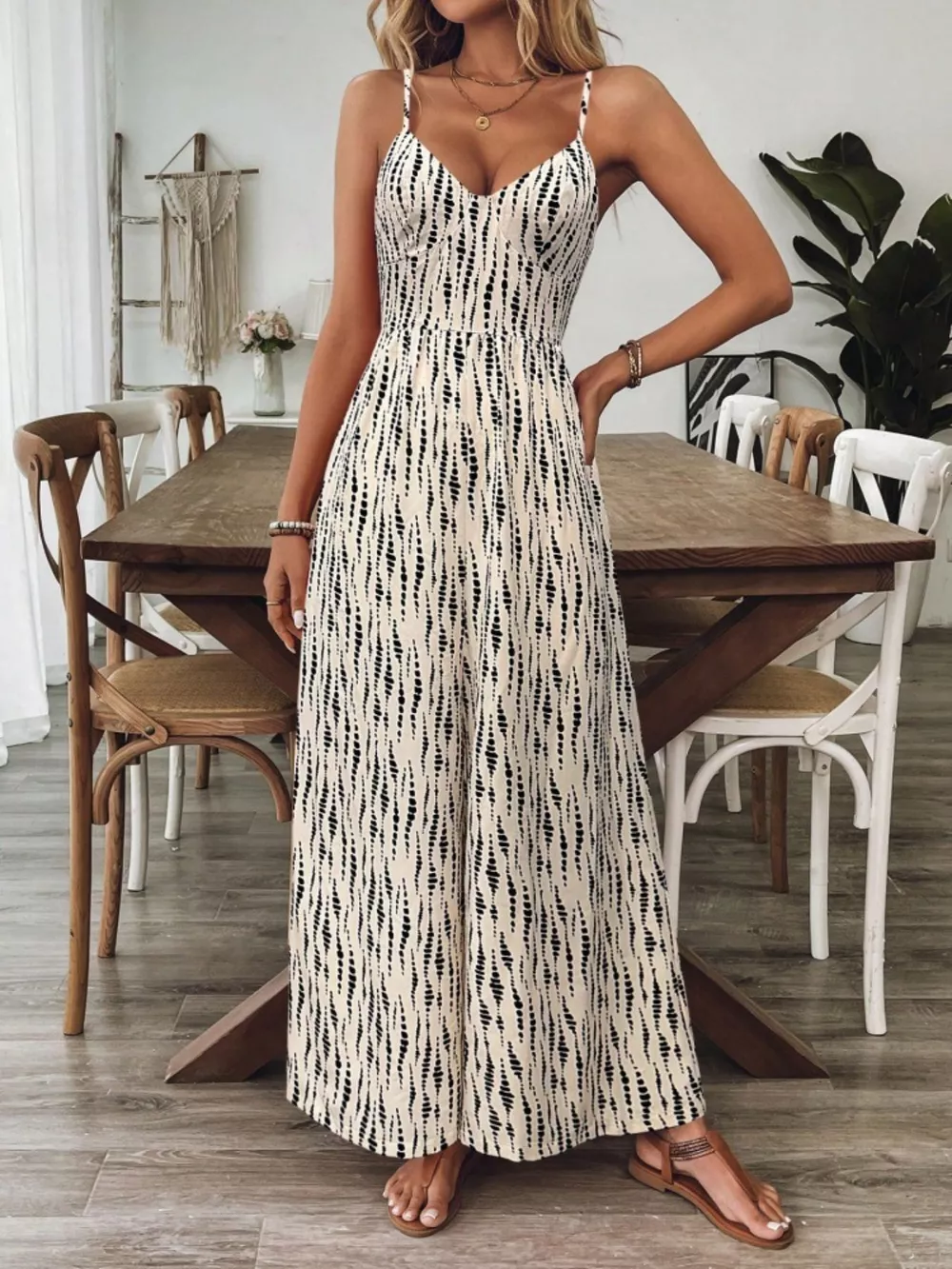 Spaghetti Strap Wide Leg Jumpsuit, image 2