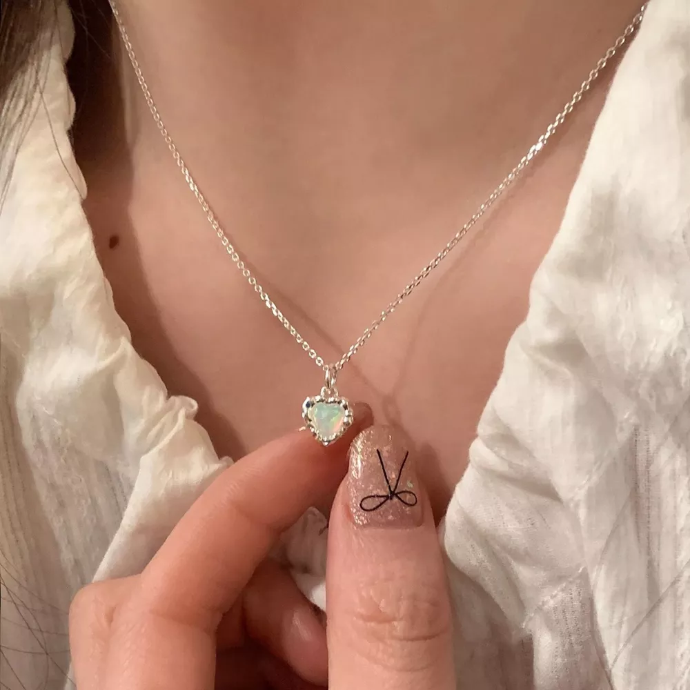 925 Sterling Silver Zircon Heart Necklace