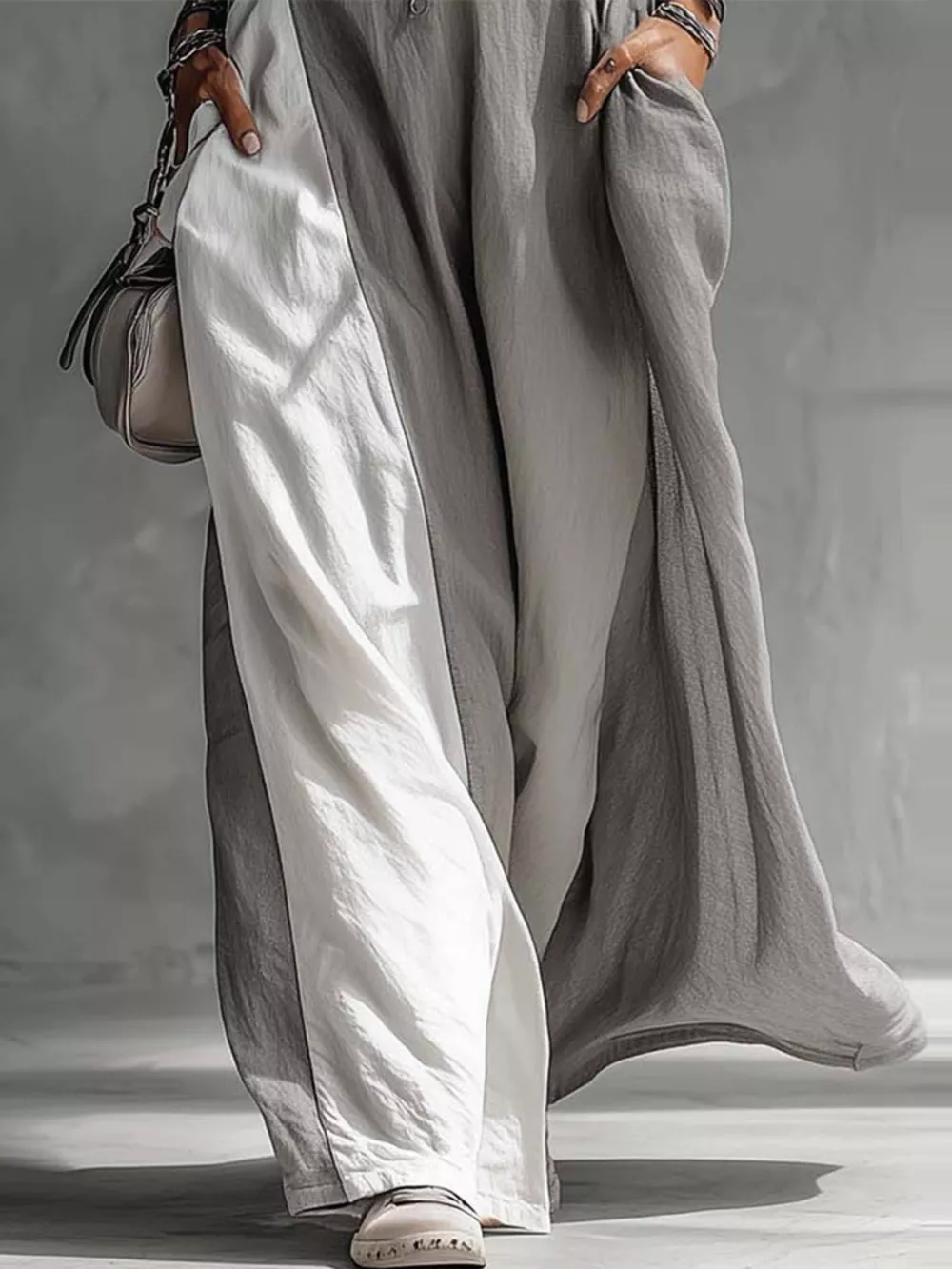 Two-Tone Sleeveless Maxi Dress, image 5