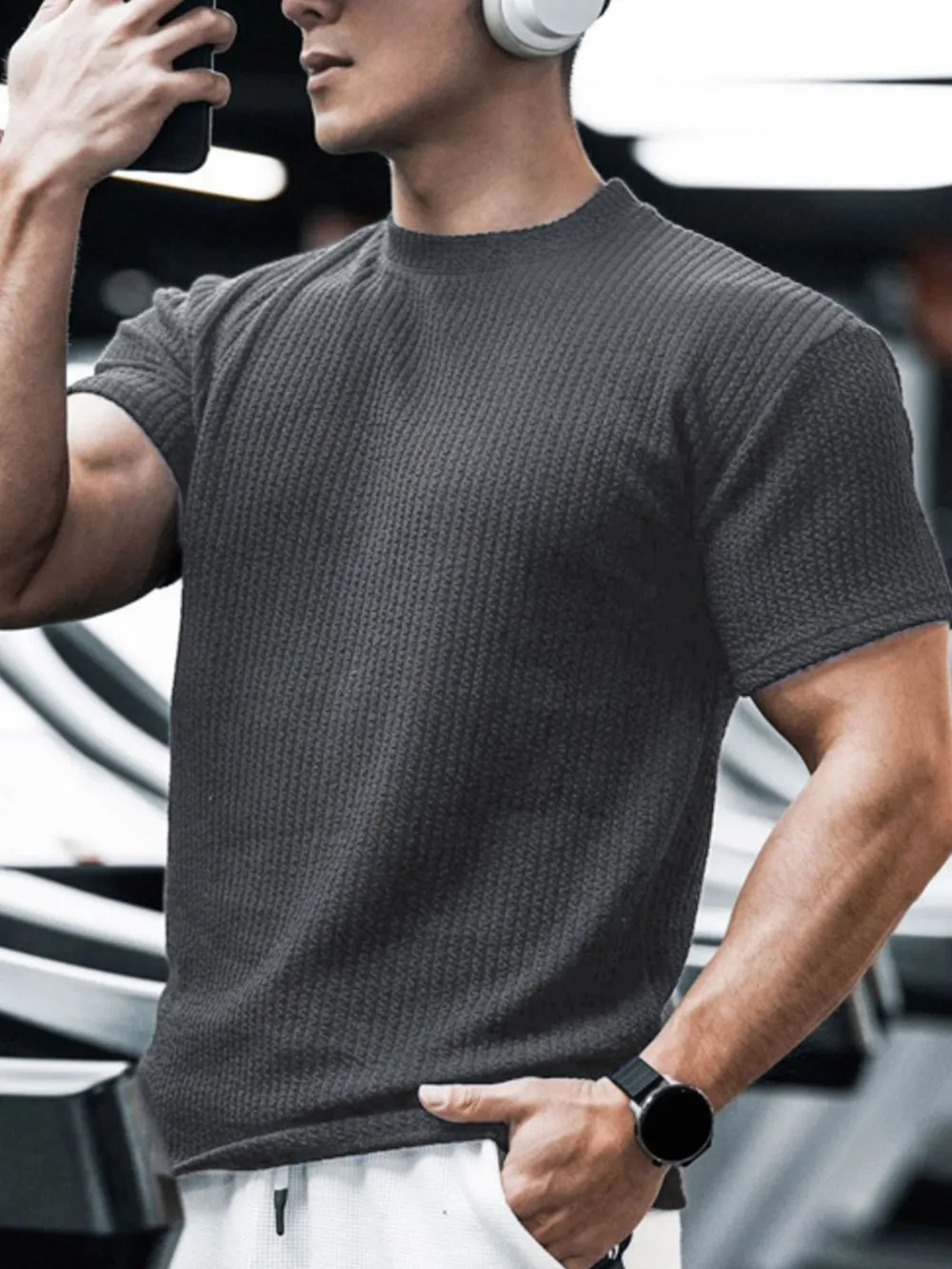 Men's Full Size Breathable Short Sleeve T-Shirt Plus Size, image 4