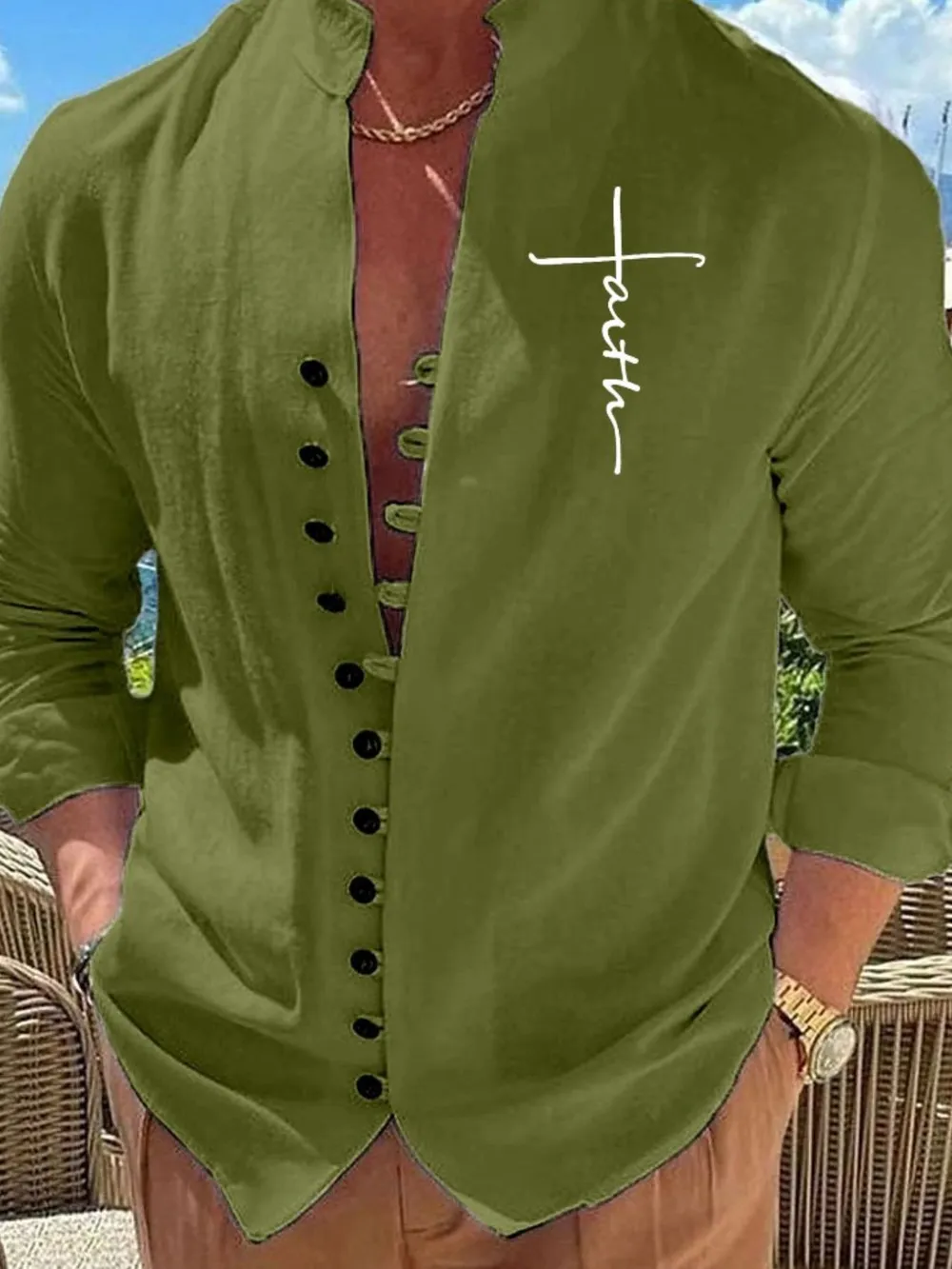 Men's Full Size Button Down Casual Shirt Plus Size, image 5