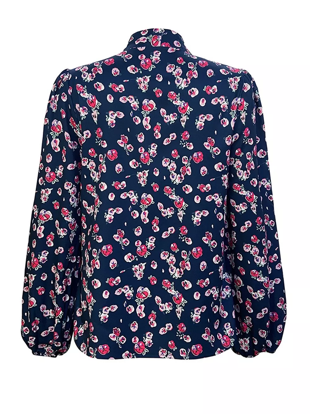 Printed Bow-Tie Neck Long Sleeve Blouse, image 16