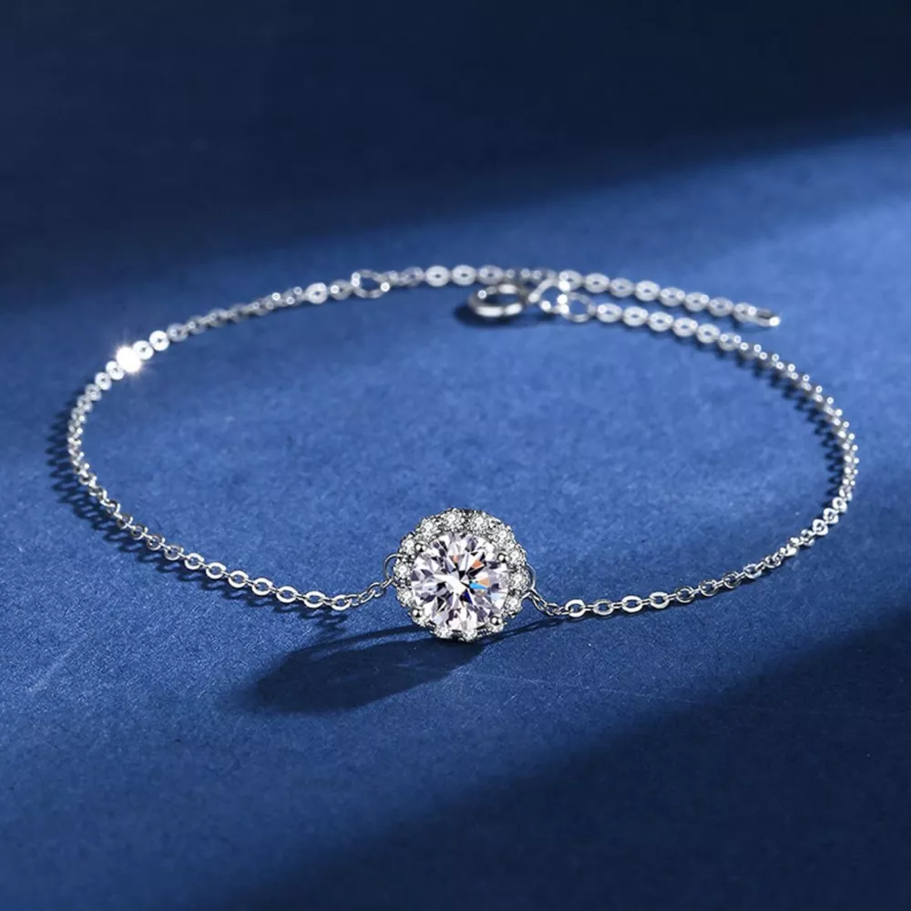 1 Carat 925 Sterling Silver Moissanite Bracelet, image 6