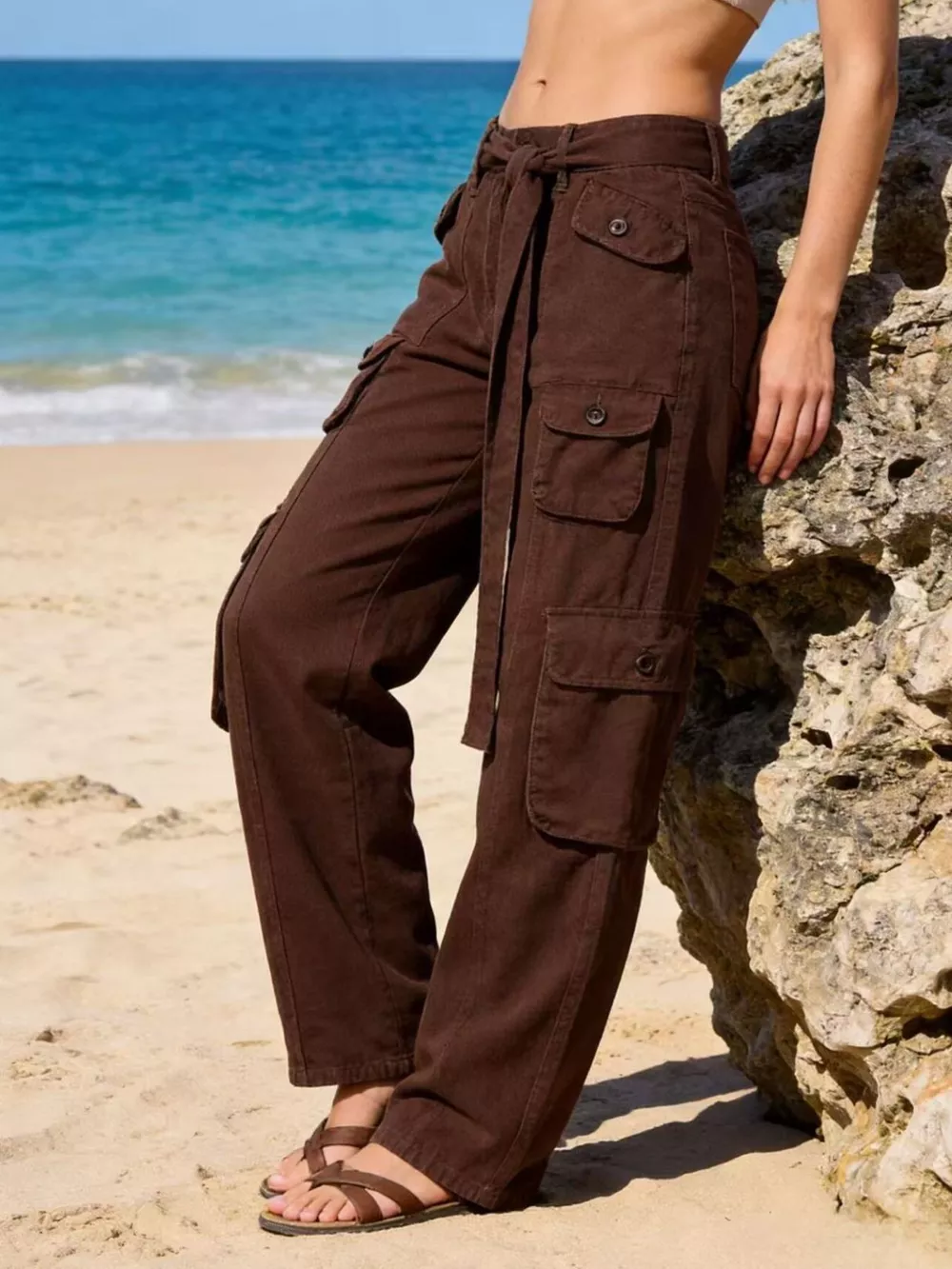 Wide Leg Cargo Jeans, image 7