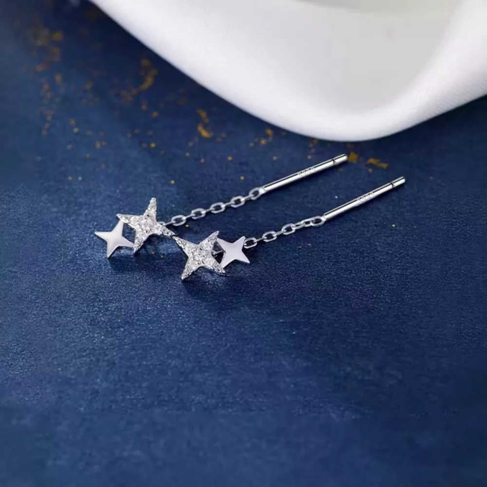 925 Sterling Silver Star Earrings, image 3