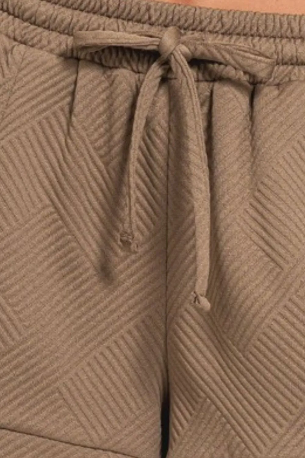 Textured Knit Jacquard Drawstring Shorts, image 2