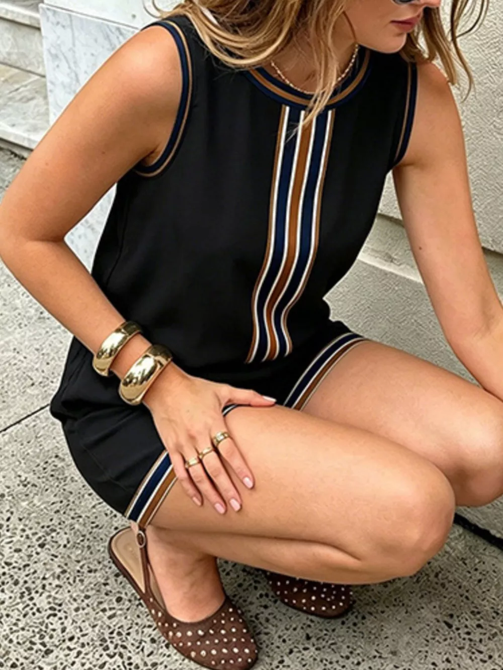 Striped Sleeveless Top and Shorts Set, image 10