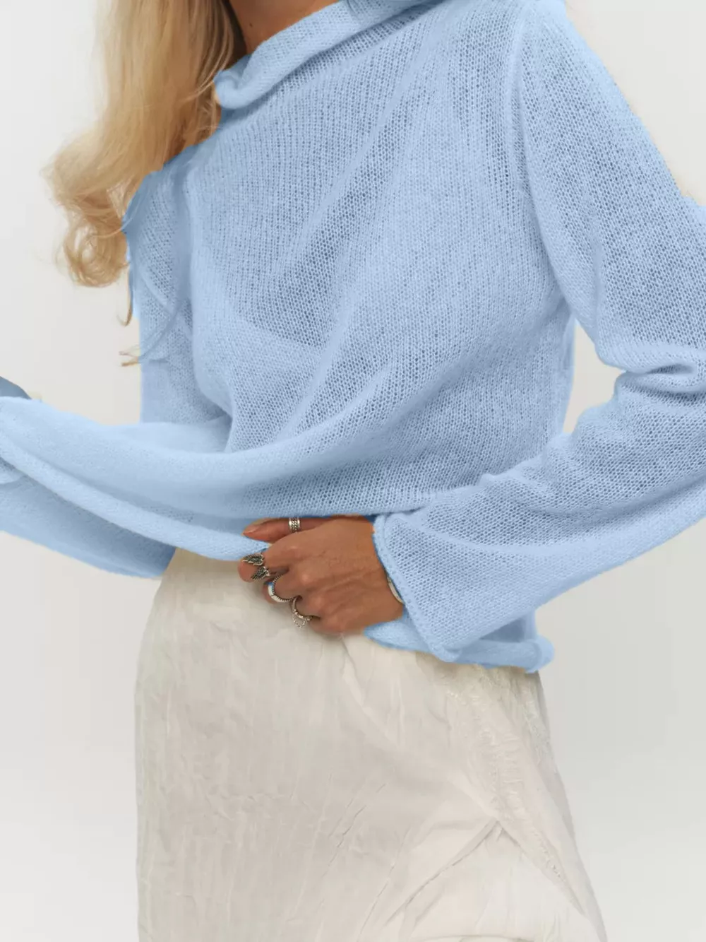 Mock Neck Long Sleeve Sweater, image 12