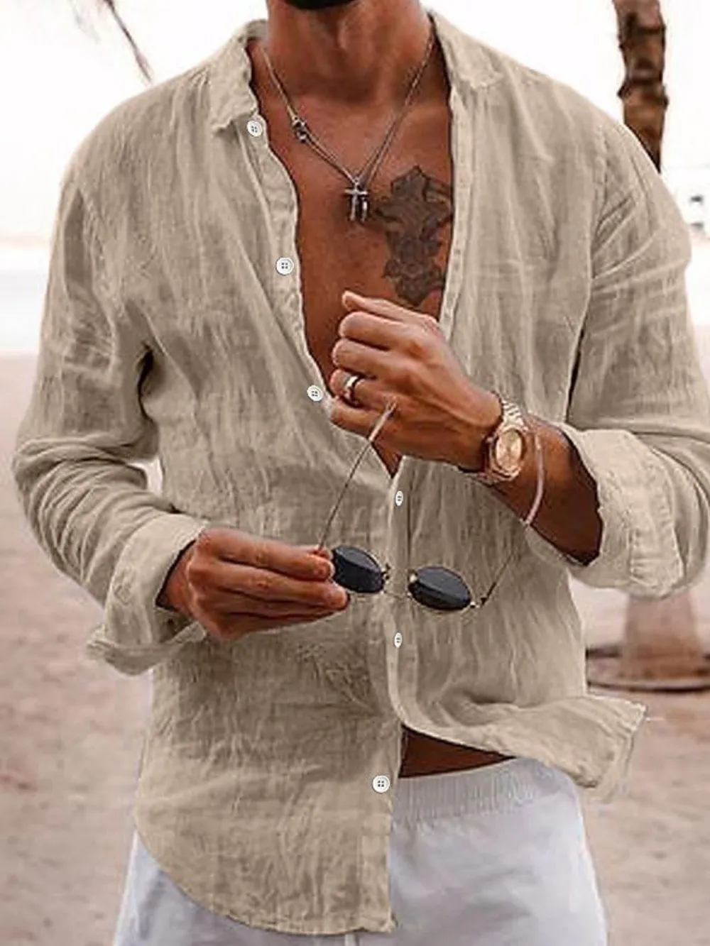 Men's Full Size Button Up Long Sleeve Shirt Plus Size, image 4