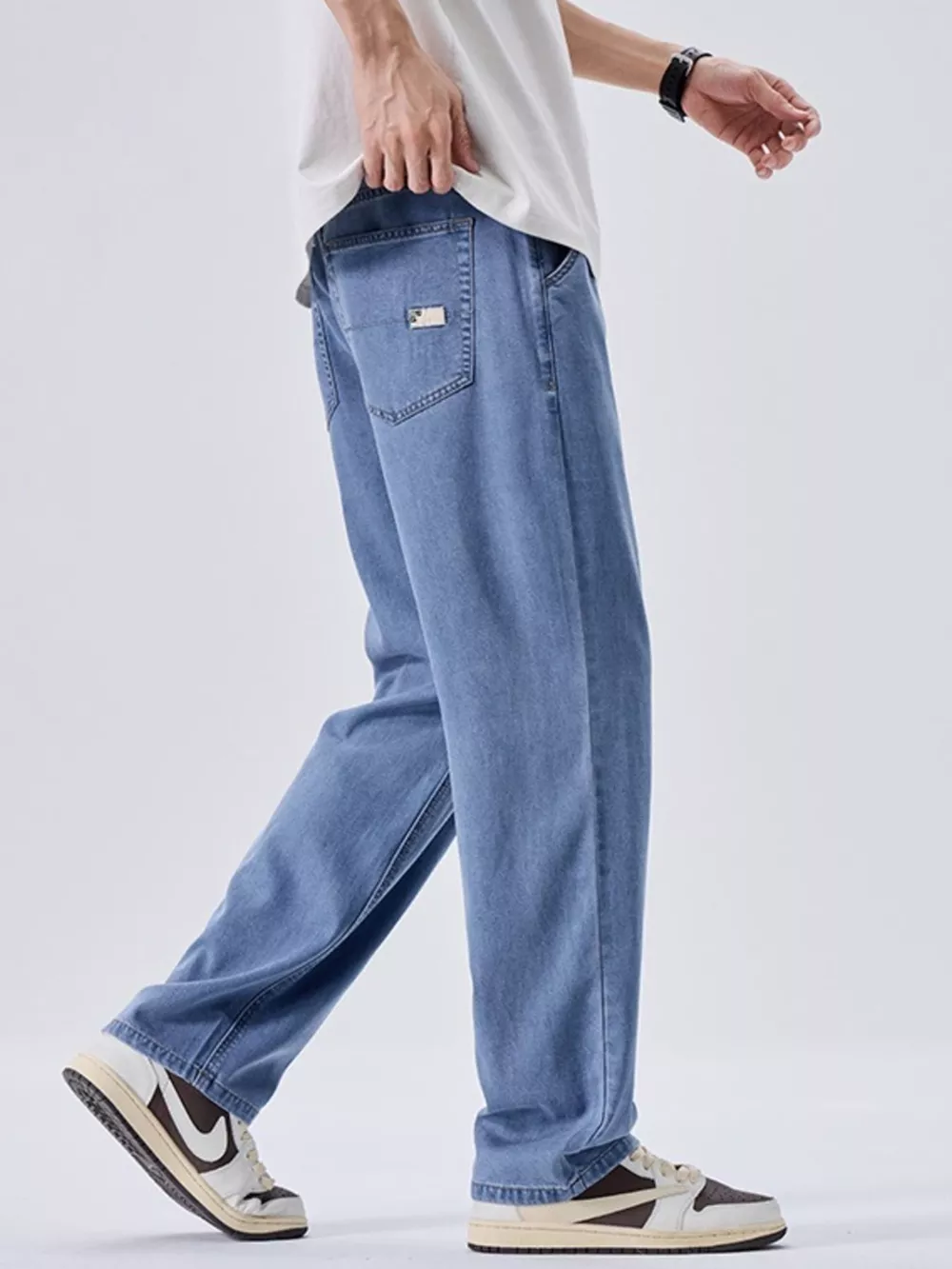 Men's Wash Wide Leg Jeans, image 7