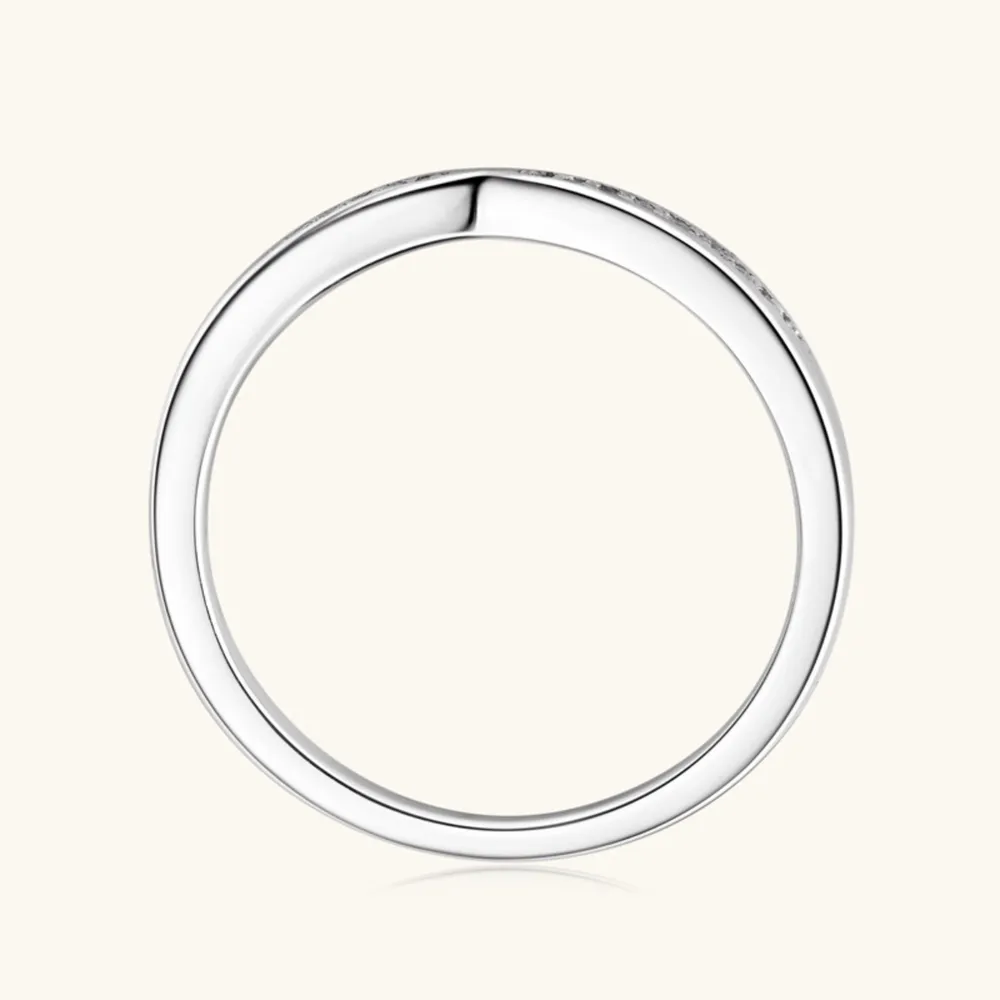 925 Sterling Silver Inlaid Moissanite Ring, image 3
