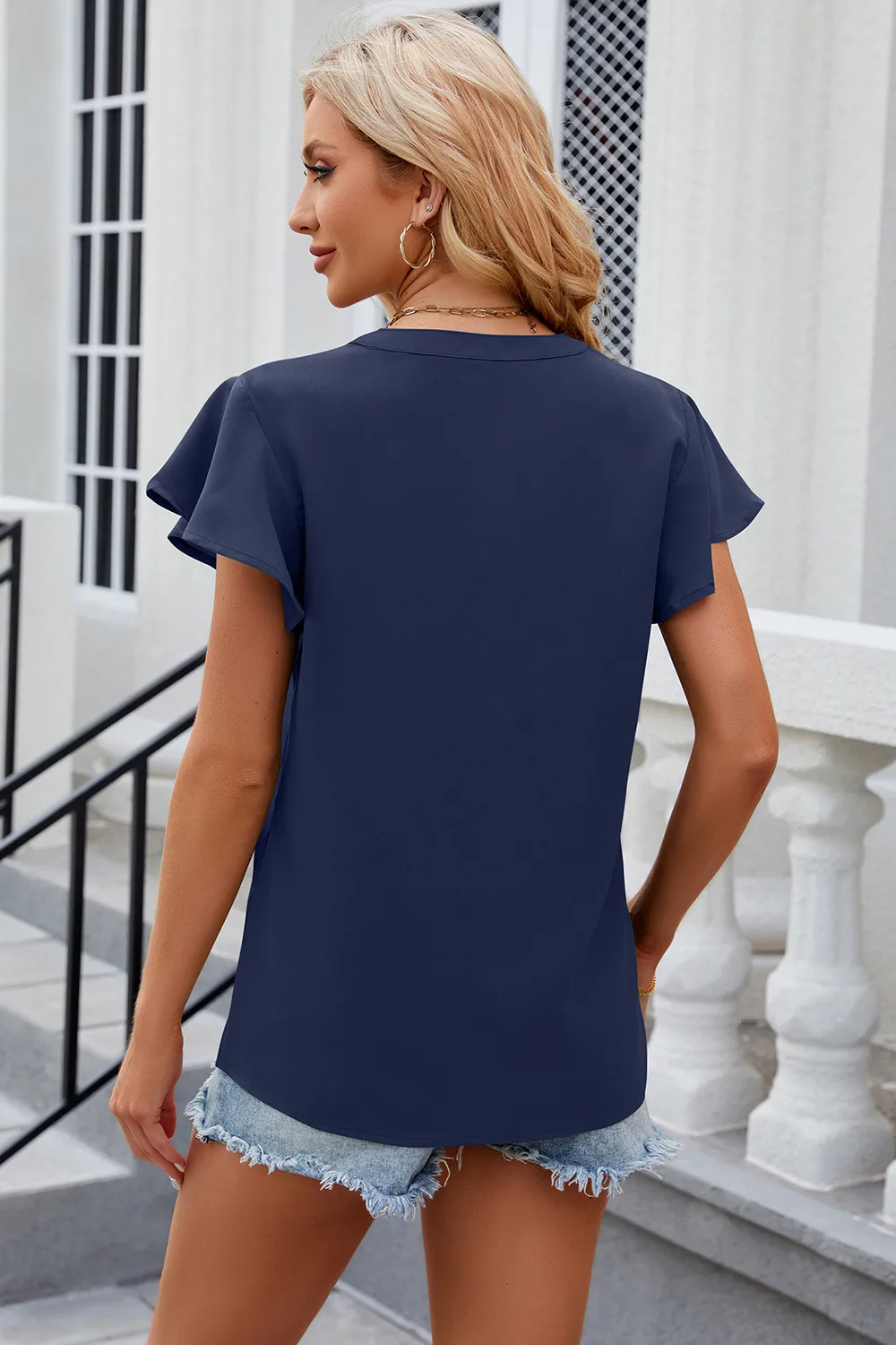 Notched Cap Sleeve T-Shirt, image 9