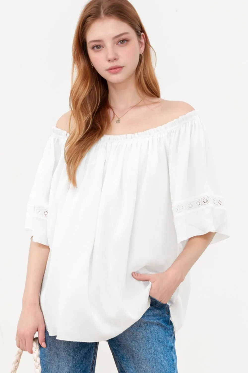 Lace Detail Off-Shoulder Blouse, image 11