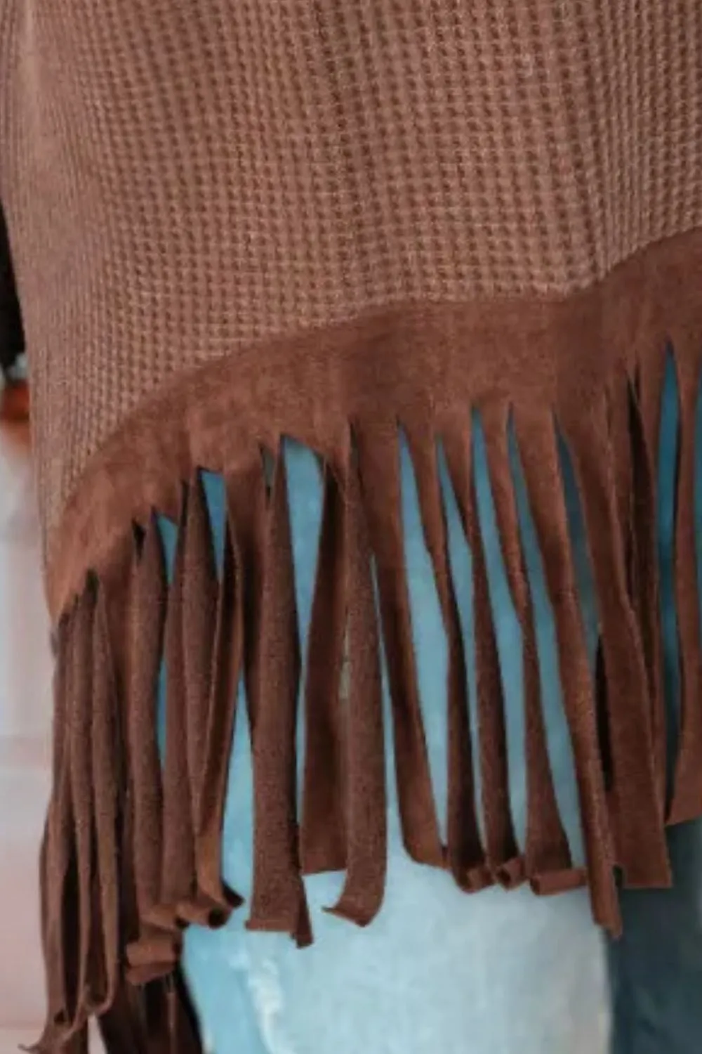 Fringe Round Neck Long Sleeve Top, image 2