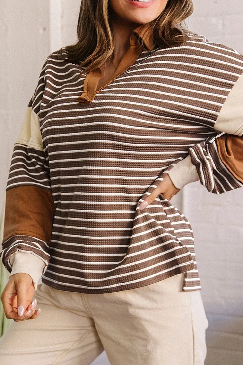 Striped Dropped Shoulder Sweatshirt, image 3