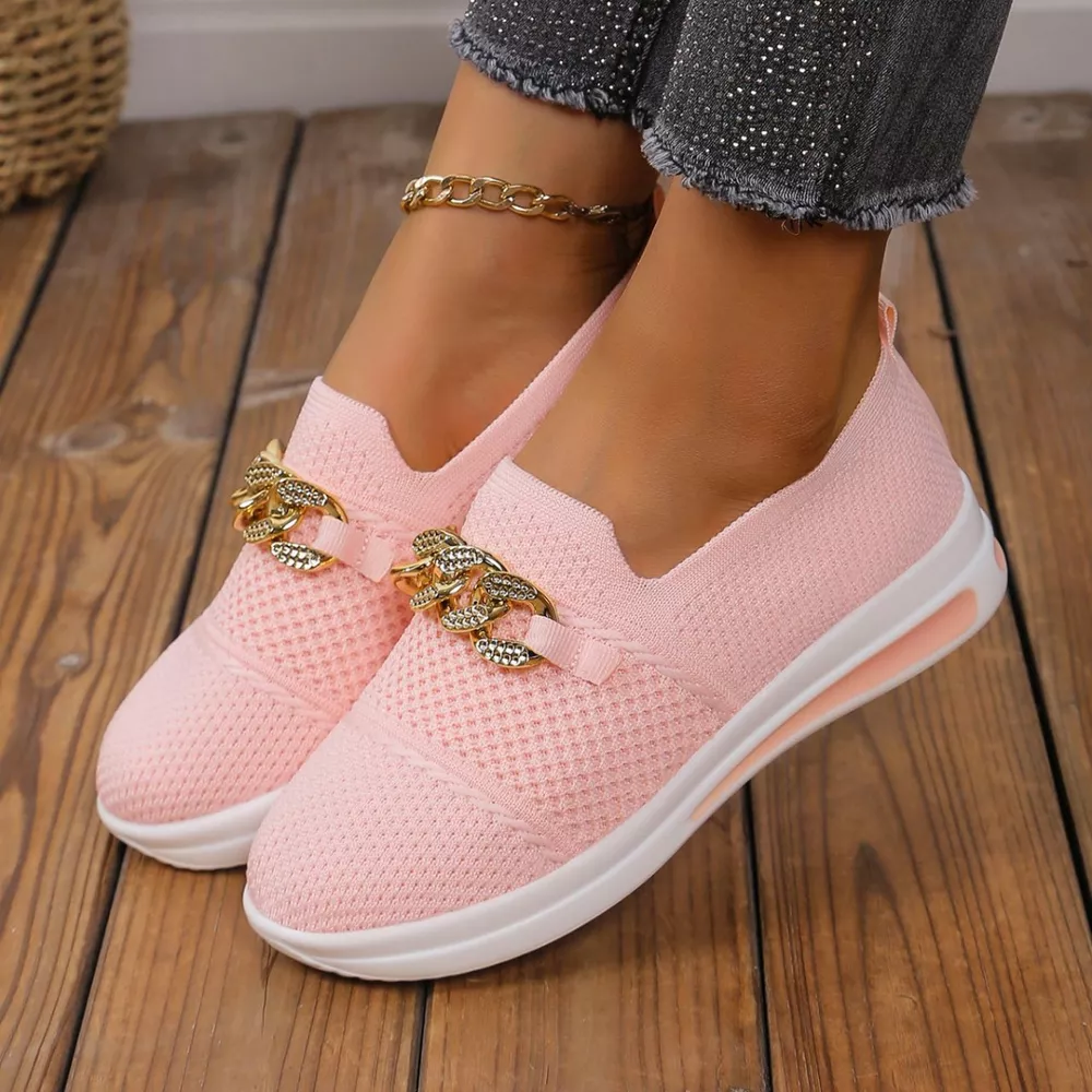 Chain Detail Round Toe Slip-Ons, image 9