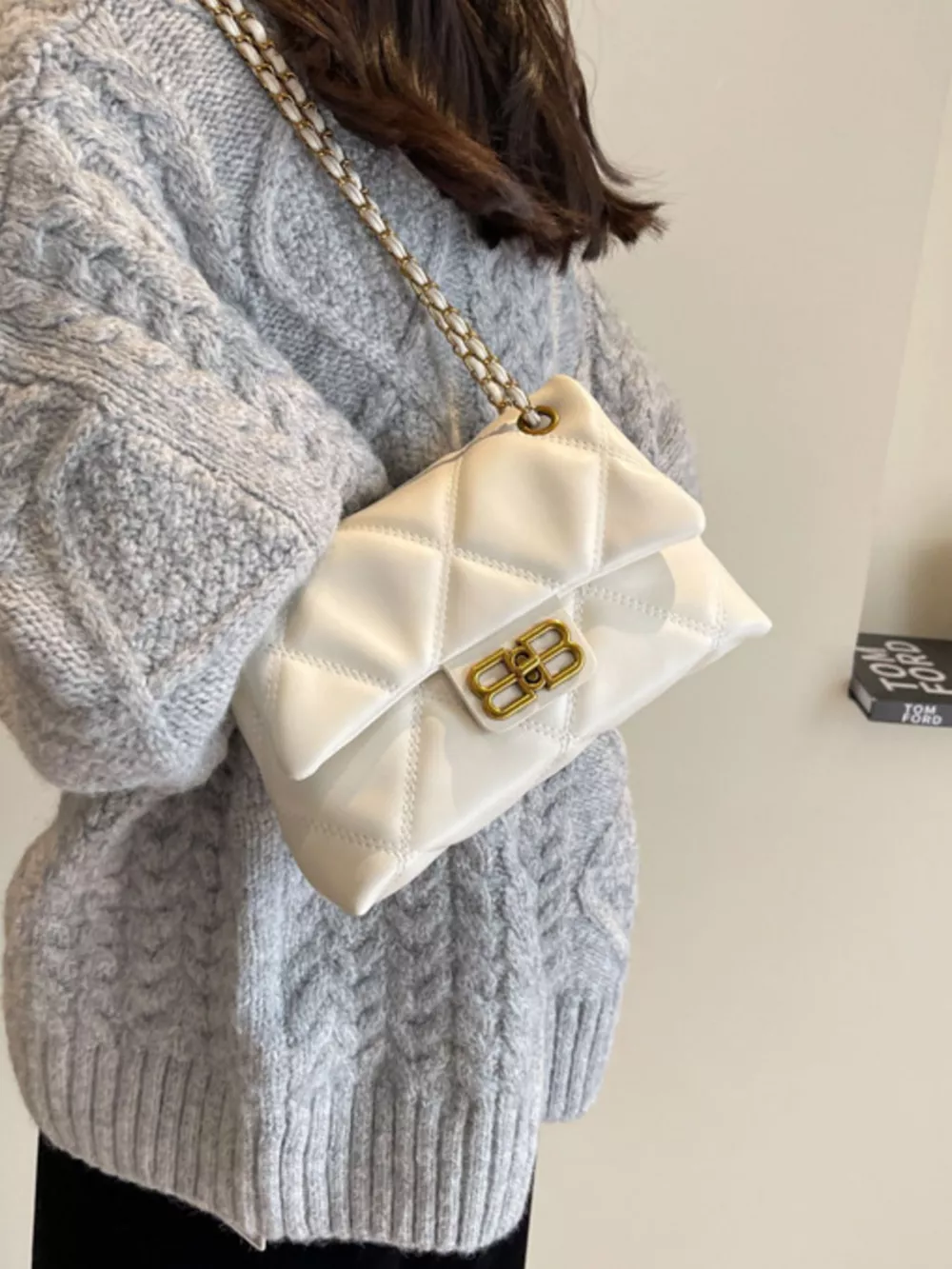 Quilted Flap Chain Crossbody Bag, image 8