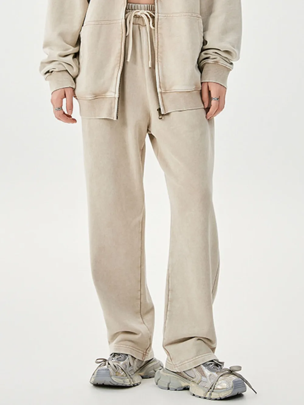 Men's Washed Relaxed Fit Sweatpants, image 8