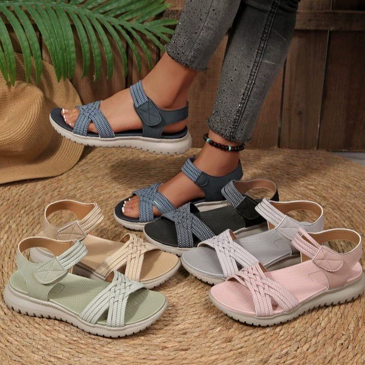 Open Toe Woven Strap Sandals, image 2