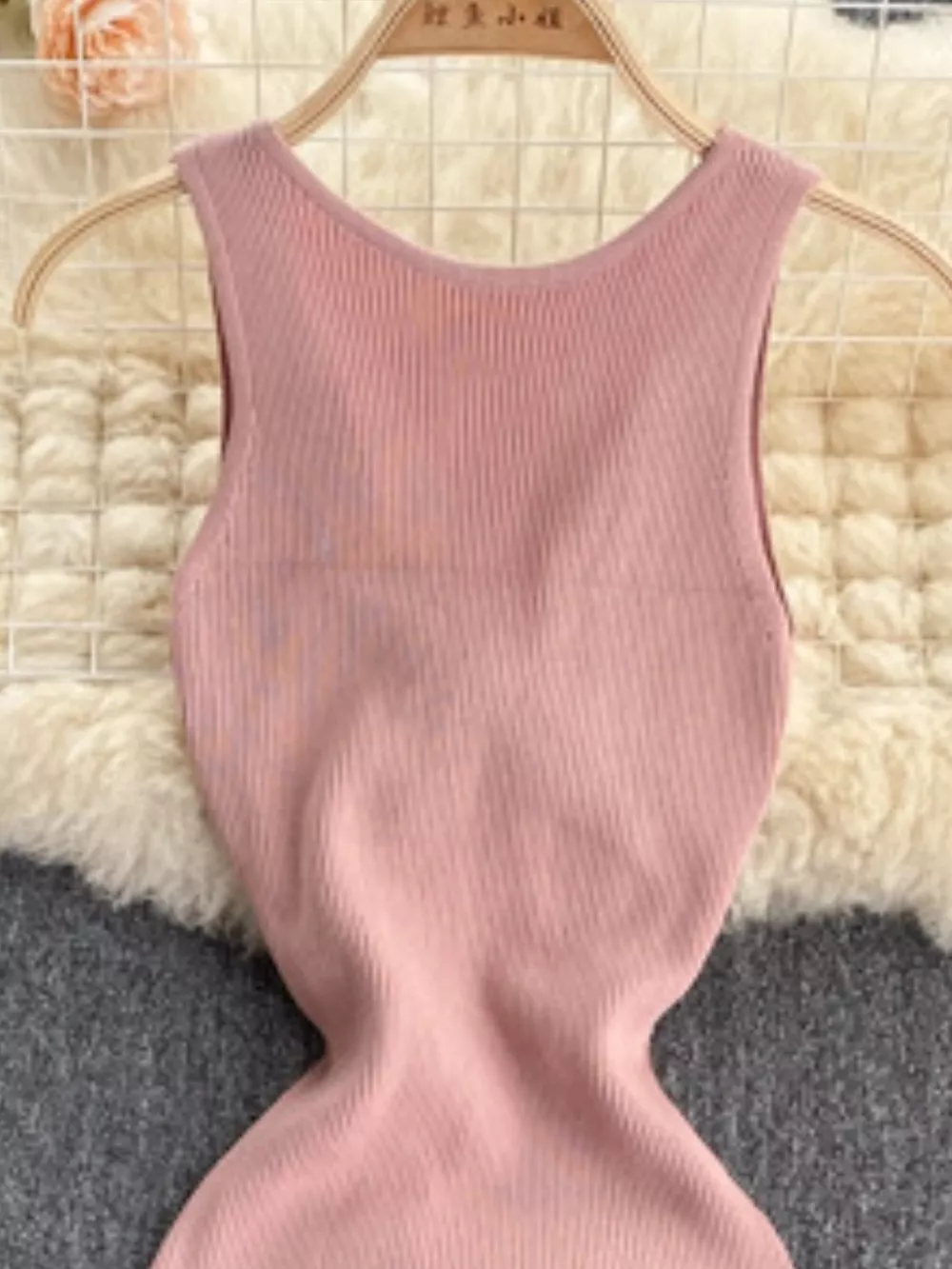 Knot Back Sleeveless Knit Bodycon Midi Dres, image 33