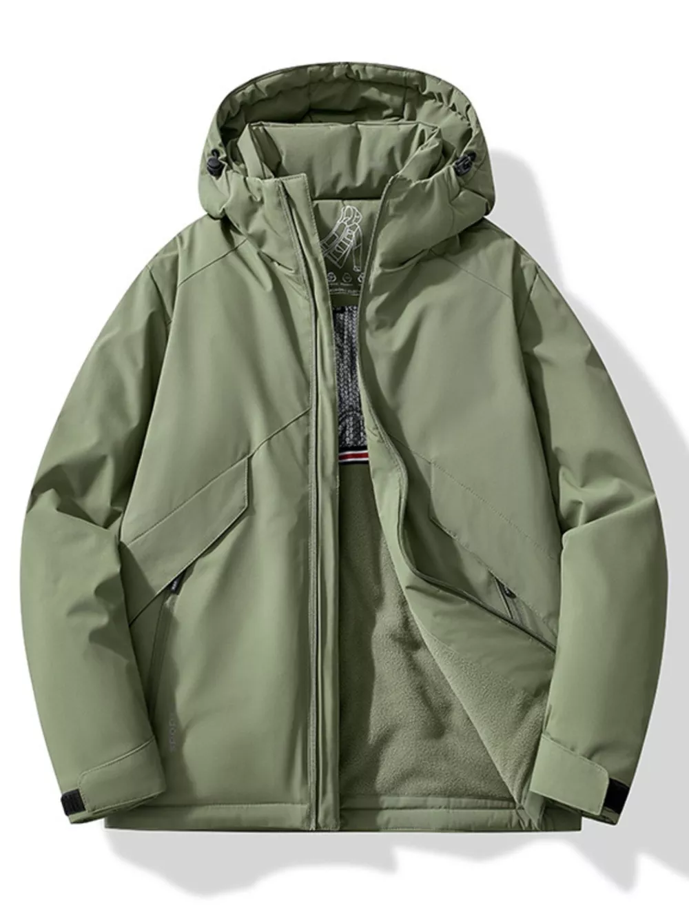 Men's Plus Size Zip Up Hooded Windproof Jacket