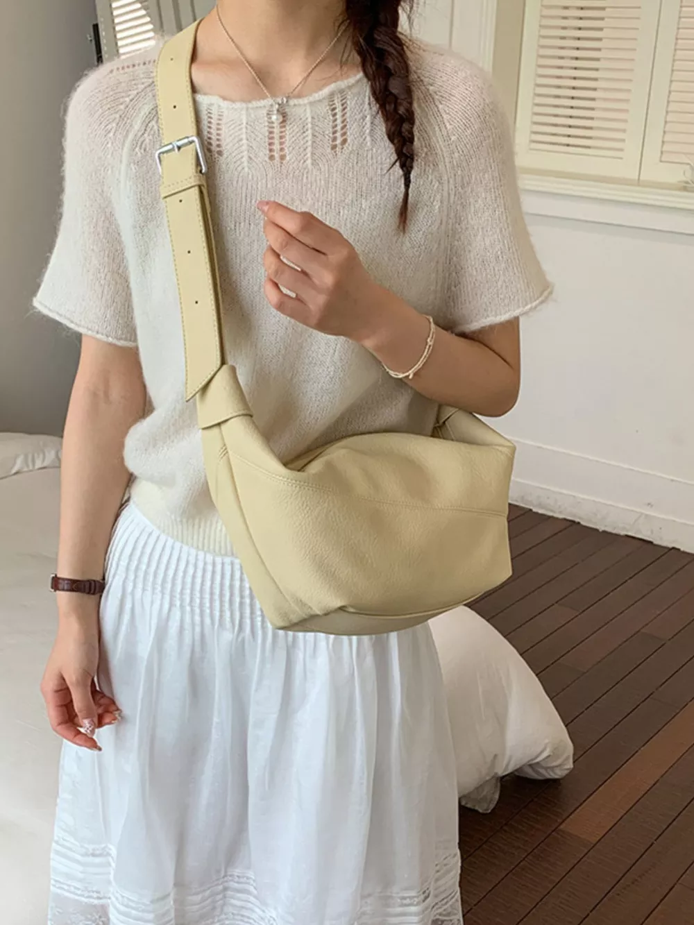 Adjustable Strap Crescent Crossbody Bag, image 9