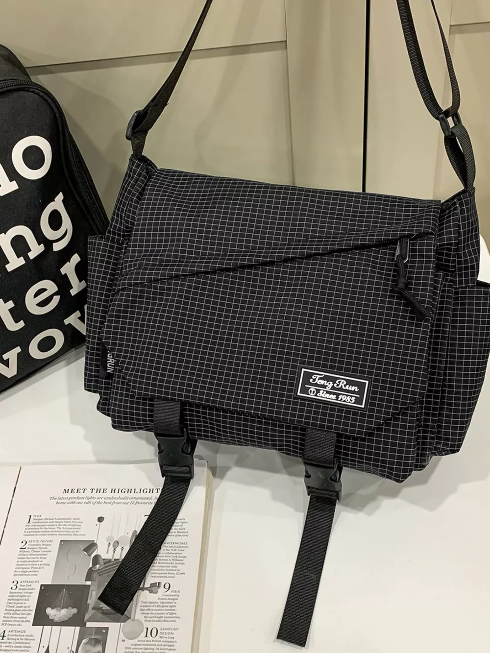 Plaid Buckle Flap Crossbody Bag, image 6