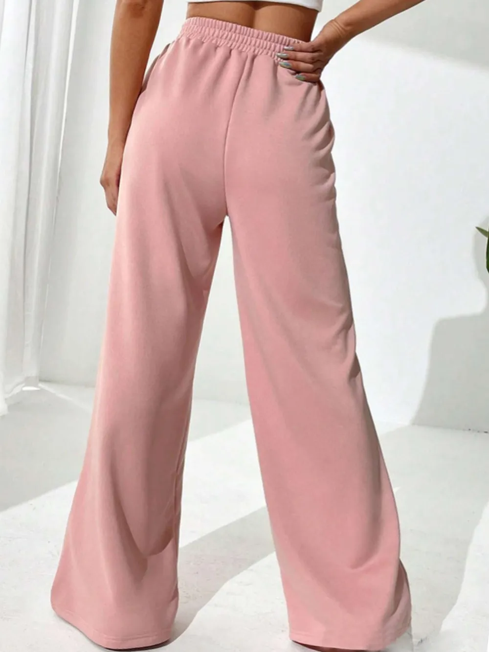 Elastic Waist Wide Leg Pants, image 19