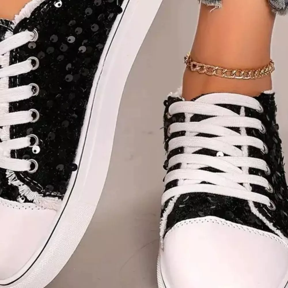 Sparkling Sequin Low-Top Sneakers, image 4