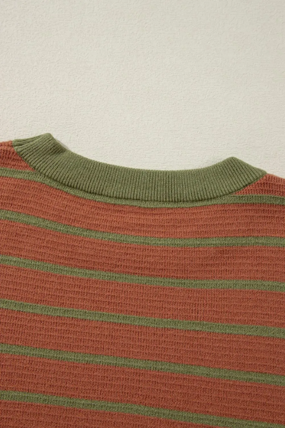 Striped Round Neck Long Sleeve Sweater, image 9