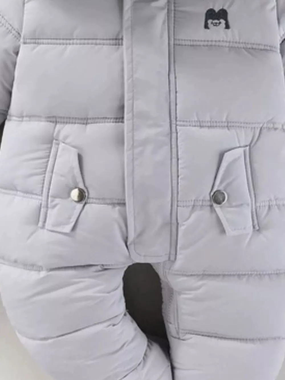 Children's Warm Padded One-Piece Snowsuit with Fur Hood, image 24