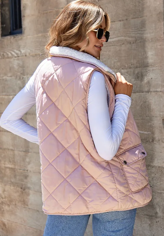 Fuzzy Zip Up Vest Coat with Pockets, image 10