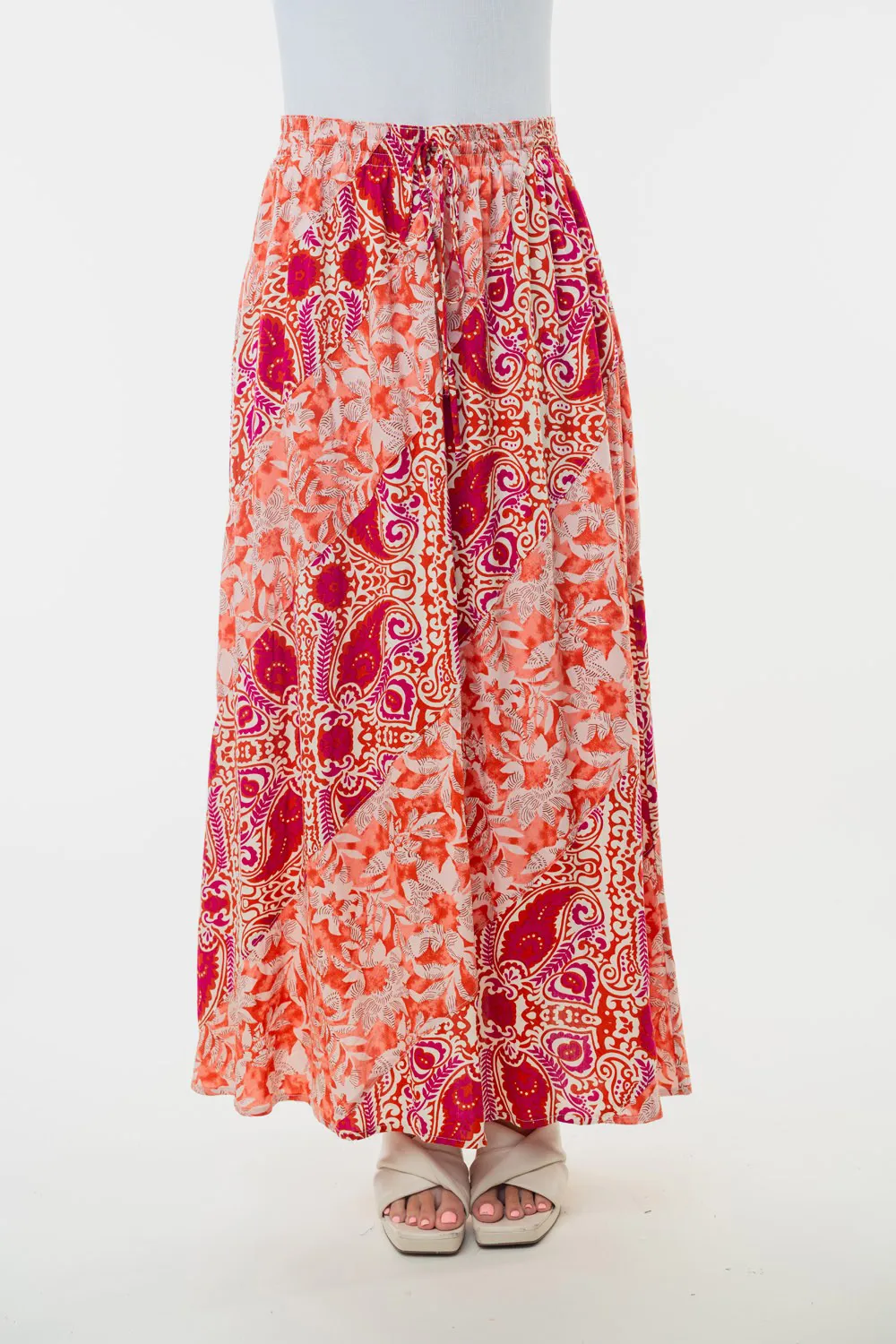Full Size High Waisted Floral Woven Skirt, image 4