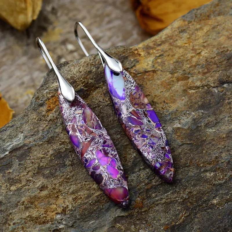 Copper Natural Stone Geometric Shape Earrings, image 5