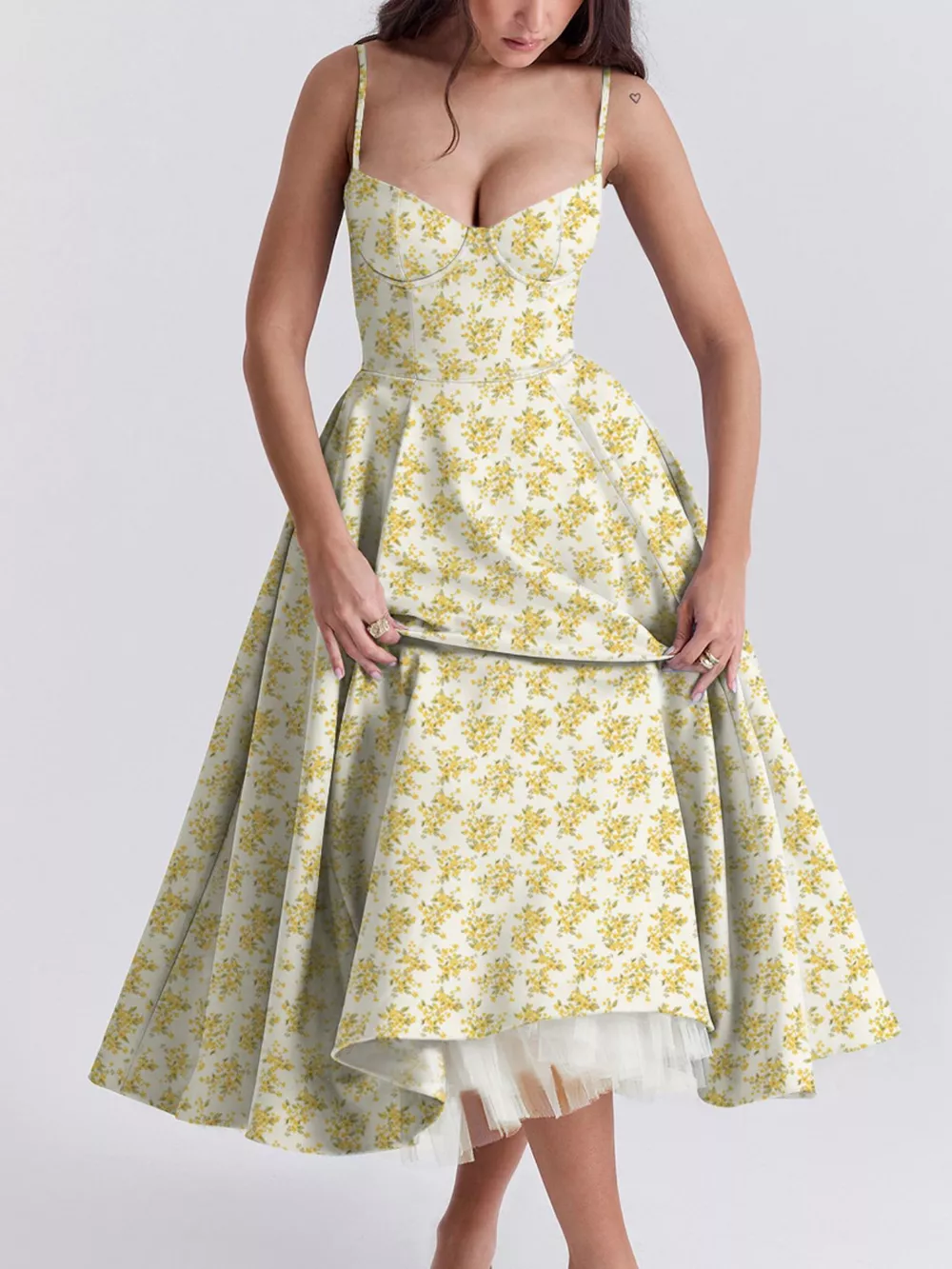 Sweetheart Neck A-Line Midi Dress, image 21