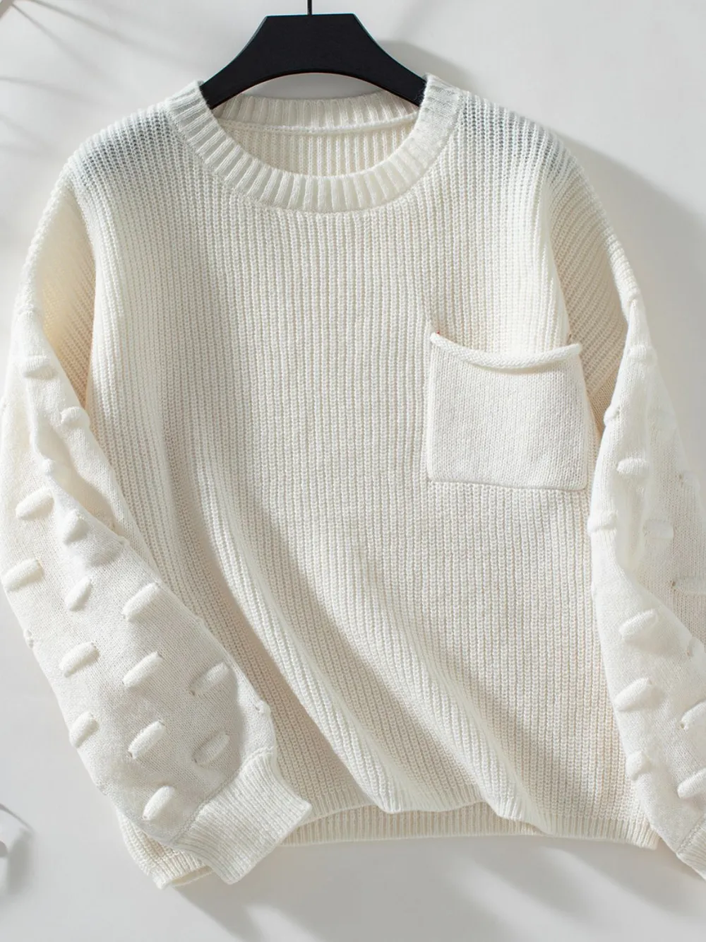 Round Neck Drop Shoulder Sweater, image 7