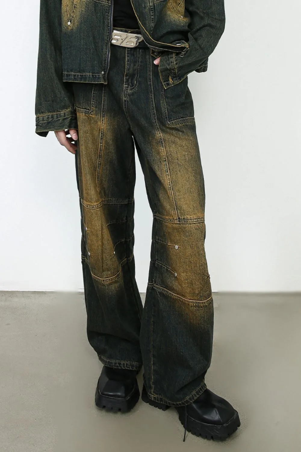 Men's Wide Leg Bootcut Jeans, image 2