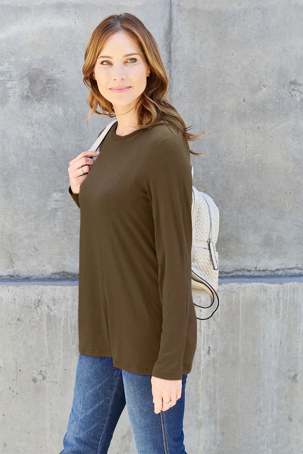 Full Size Round Neck Long Sleeve Top, image 18