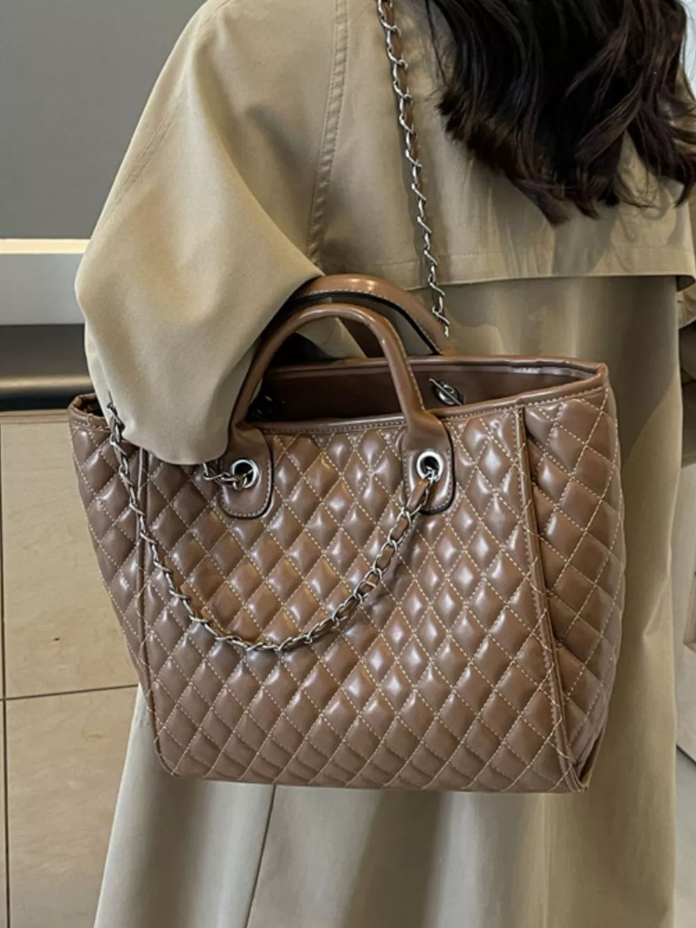 Quilted Chain Shoulder Bag, image 7